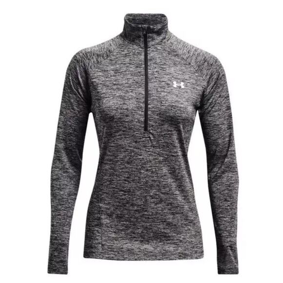 UNDER ARMOUR Women ½ Zip Top UA Tech Twist BLACK/GREY XS NEW - Picture 2 of 9